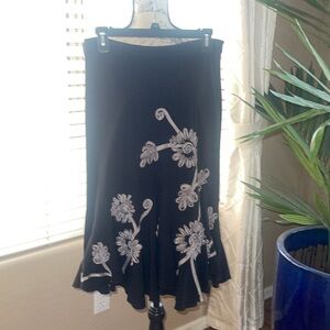 Sunny Leigh- Black Skirt with Satin Ribbon Accent Size 8P